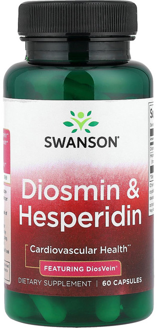 Swanson 스완슨 디오스민 헤스페리딘 60 캡슐 보충제, Swanson 스완슨 디오스민 헤스페리딘 60 캡슐 보