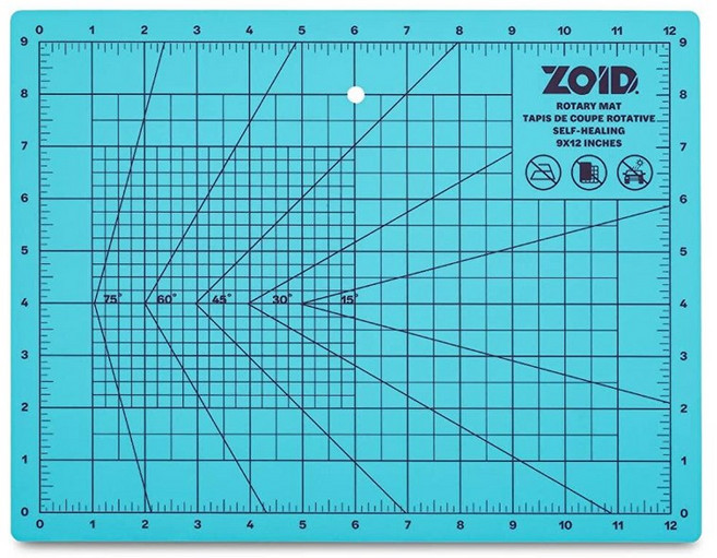 Zoid 22.9 x 15.2cm(9 6인치) 셀프 힐링 커팅 매트 PVC 그리드 다양한 프로젝트 예술 및 공예 실루엣 커팅 청록색/보라색 BP 271039 519401, 22.9 x 30.5cm(9 x 12인치)