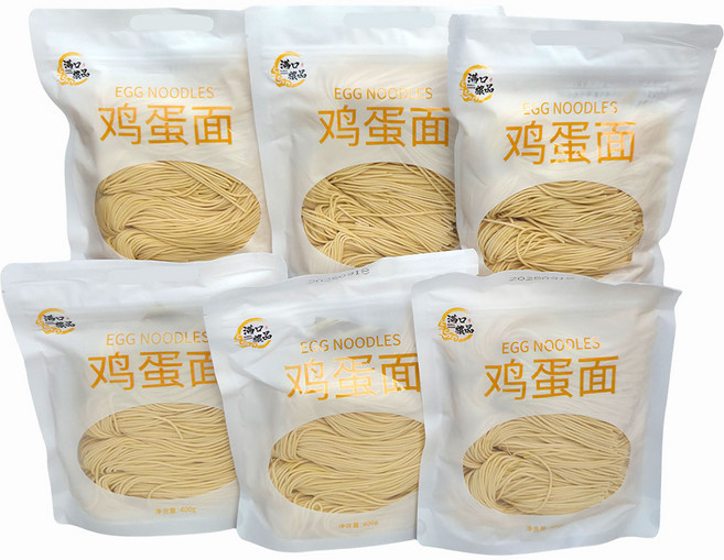새마원 계란면 400g 에그누들 중화면 중국 생면 수제 계란국수 에그면, 6개