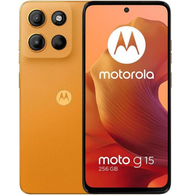 모토로라 모토 G 플레이 스마트폰 안드로이드 자급제 Motorola Moto G15 4G LTE (XT2521-2) 4+256GB 듀얼 SIM | GSM 잠금 해제 국제 모델, Orange, 256GB