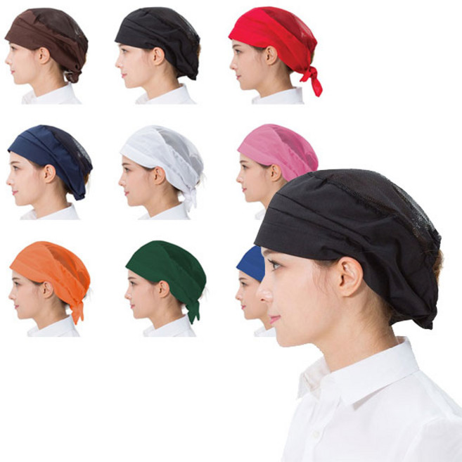 루시피 주방용 망사두건 위생모 조리모 주방두건 반망사 시피 식당주방 급식모자