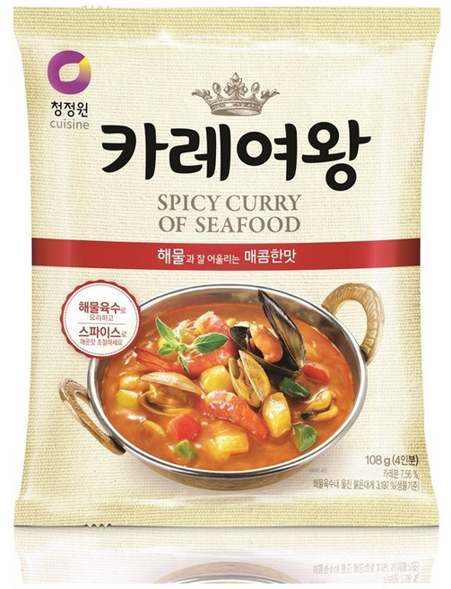 청정원 카레여왕 해물과 잘 어울리는 매콤한 맛 4인분, 10개, 108g