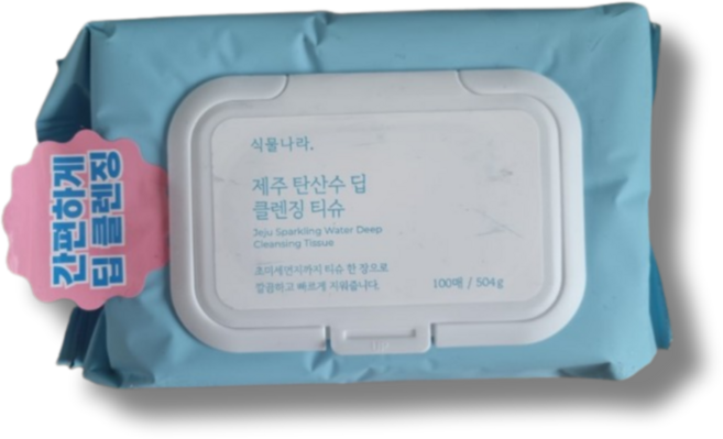 식물나라 제주 탄산수 딥 클렌징티슈, 100매입, 3개