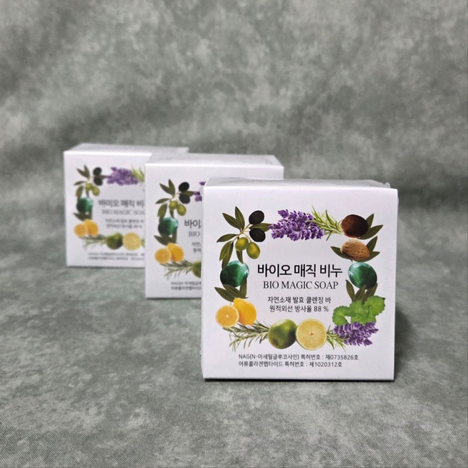 천연비누 키토라이프 바이오 매직 프리미엄 수제비누/민감성 저자극 발효비누, 3개