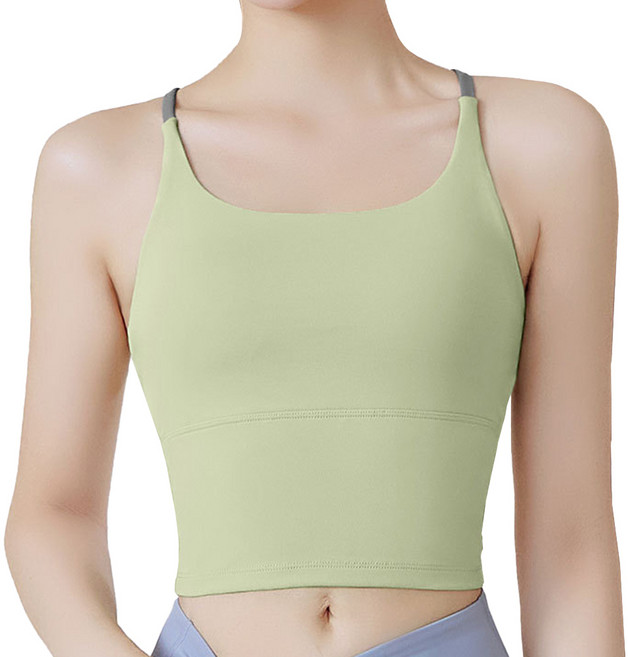 민트스쿨 쫀득 나시브라탑 패드 일체형 심리스 스포츠브라탑 요가 피트니스
