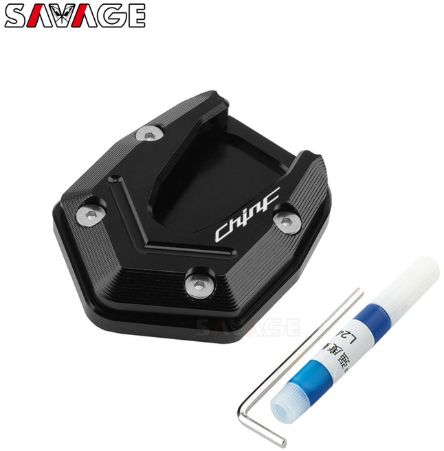 호환KNC 에릭300 사이드 스탠드 로고 CB 악세서리 파GTS 125, 역각 Chinf 블랙