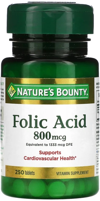 네이쳐스바운티 엽산 800 mcg 250정, 4개 - 쿠팡