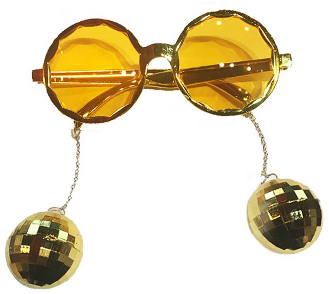 23 할로윈 파티 소품, 1개, 16_디스코 미러볼 선글라스 (골드)