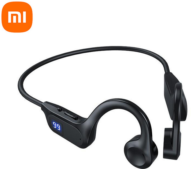 골전도 이어폰 디지털 디스플레이 무선 스 핸즈프리 마이크 X7 스포츠, 1) Black, 01 Black, 1개