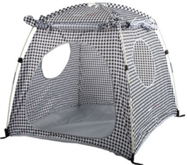 울프라운치 반려동물 텐트 하우스, 체크블랙, 1개