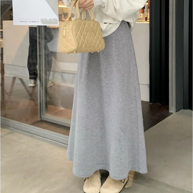 옐로우피치 여성 밴딩 롱스커트 A라인 치마 1P