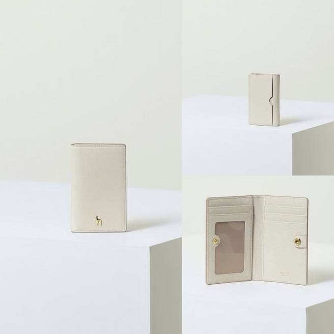 [AK분당점] [헤지스] 아이보리 퍼피장식 소가죽 카드지갑 HIHO5F133IV