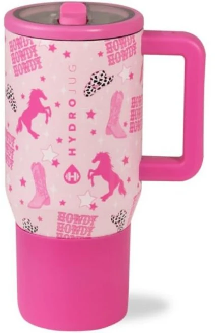 하이드로저그 키즈 - 플립 스트로 핸들이 있는 20온스 단열 물병 | 누수 방지 및 내구성 학교 스포츠 점심 여행 캠프에 적합 켈리 그린, Cowgirl, 1개 - 쿠팡