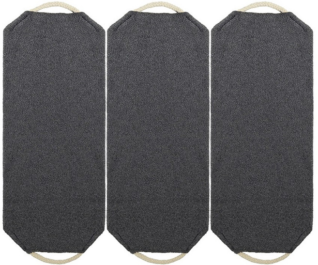 믹스어블 대나무 등밀이 양손잡이 긴때밀이 샤워타월 3장 1세트, 다크그레이, 1개입, 3개