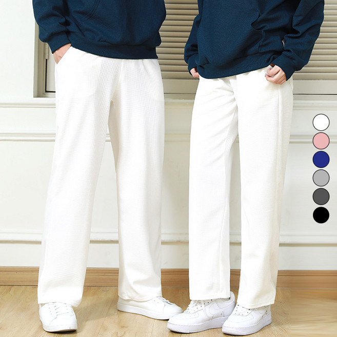 텐클로 빅사이즈 남여공용 와플 일자 밴드 팬츠 TC-910