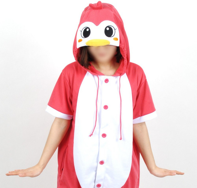반팔 동물잠옷 펭귄 (핑크)