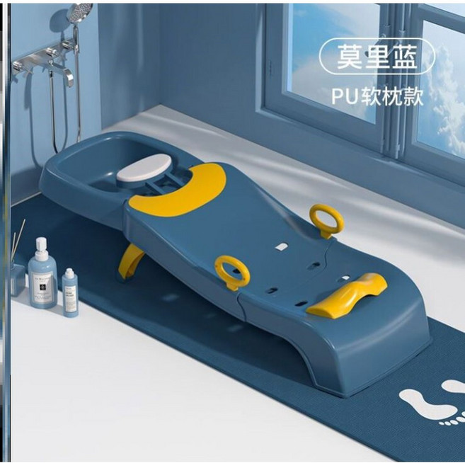 가정용 접이식 샴푸베드 머리 감는 모란디 감기 목욕침대 용, 9 모리블루럭셔리밴드세단 호스 매트 라지 G43, 1개