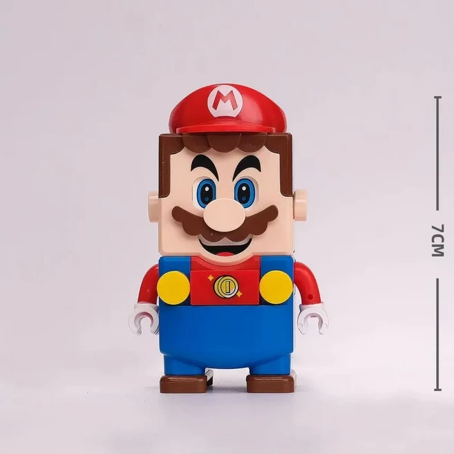 슈퍼 마리오 형제 모델 빌딩 블록 액션 피규어 벽돌 세트 애니메이션 어드벤처 게임 장난감 어린이 선물, 04 회색