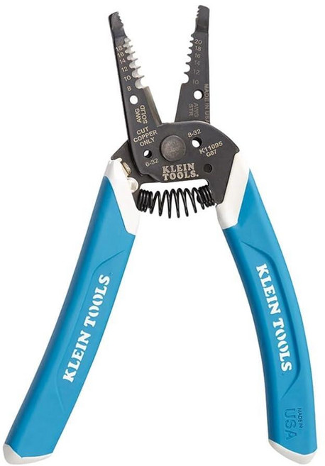 Klein Tools K11095 Klein-Kurve 와이어 스트리퍼 및 커터 미국에서 제작 8-18 AWG 솔리드 10-20 연선용