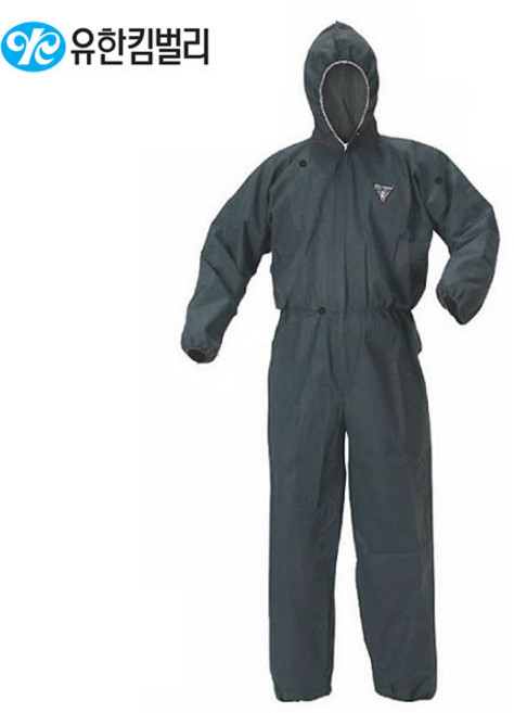 유한 크린가드 A10 후드 보호복 회색 일체형, 1개, 그레이
