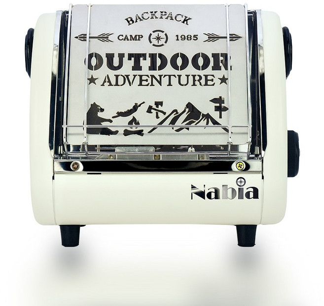 컴퍼스 플레임 불멍 캠핑용 부탄가스 소형 작은 히터 난로, 캠프아웃도어, 아이보리