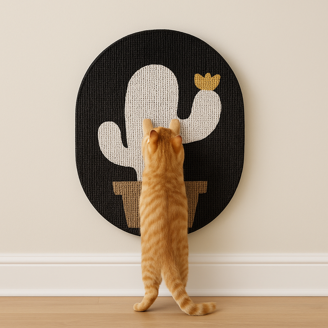 벨루펫 고양이 부착형 선인장 스크래쳐 문틀 벽부착 세로형, 1개, 블랙