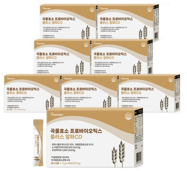 헬로바이오 곡물효소 프로바이오틱스 알파CD 플러스, 3g, 540개
