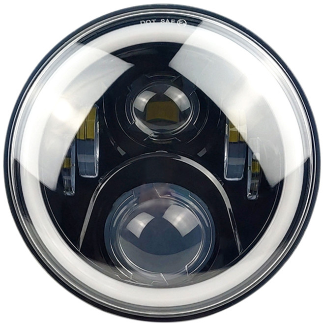 FB몬디알 힙스터125 보수용품 LED 라운드 헤드라이트, 메탈 케이스 원형 헤드라이트, 1개