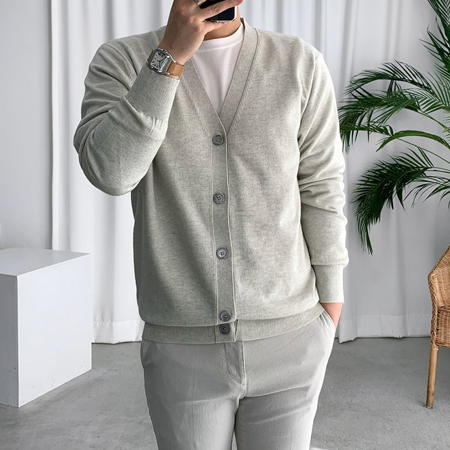 룩플레인 세련된 비스코스 브이넥 니트 가디건 12color
