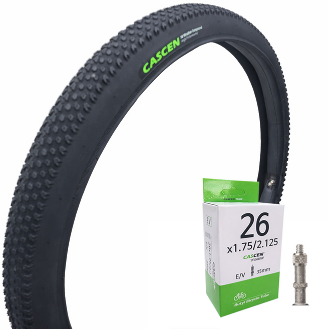 바이클로스 CASCEN 카센 26X1.95 (50-559) 생활차 MTB 자전거 타이어+ 던롭 튜브 세트, 1개