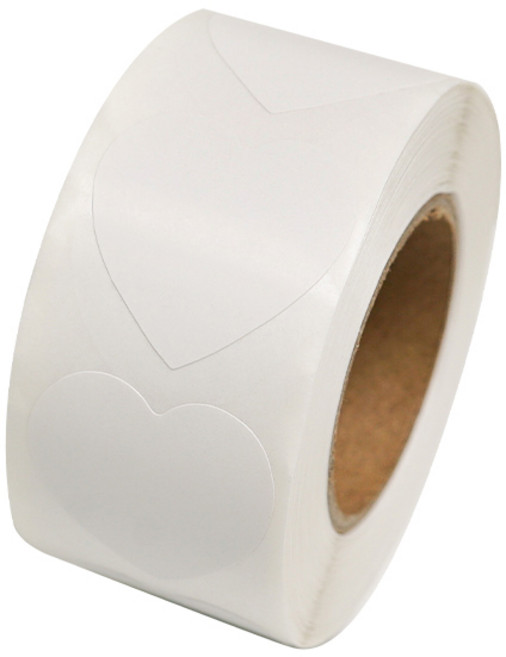 디어플레이스 컬러 롤스티커 500매 2.5cm, 1롤, #09.하트_화이트