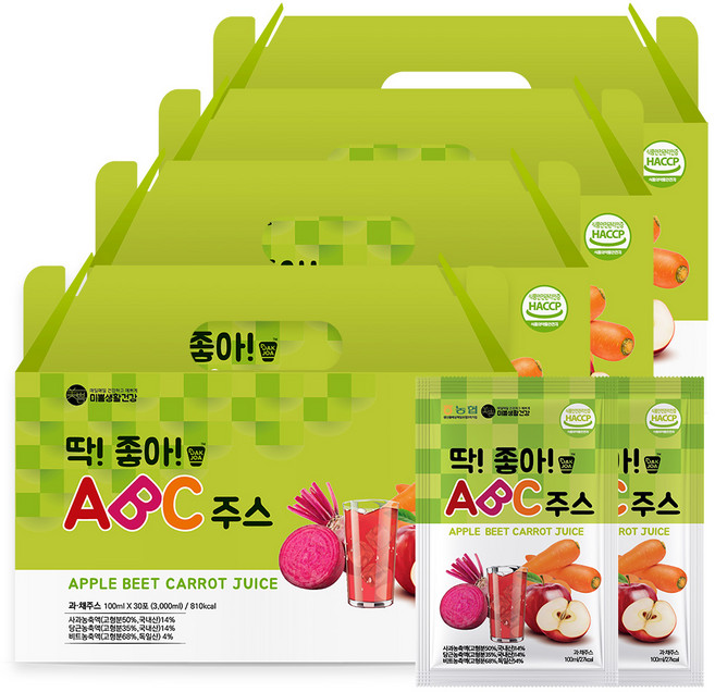 미쁨생활건강 딱좋아 ABC 주스, 100ml, 120개