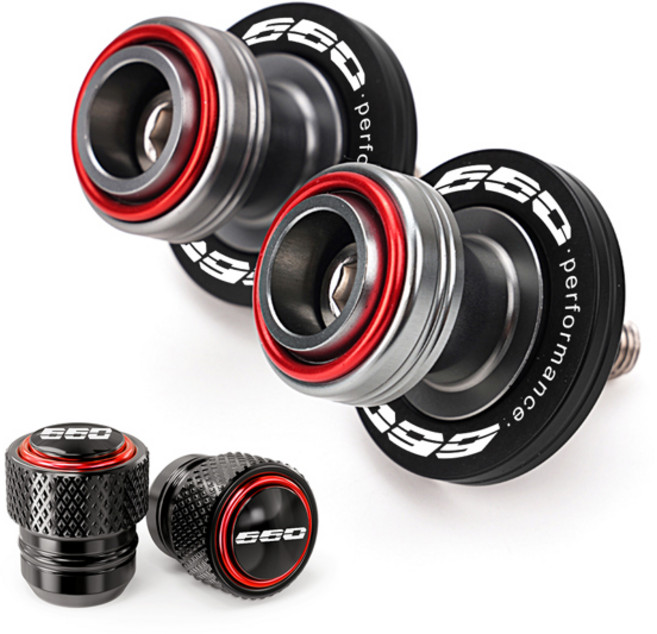 Triumph Trident 660 Tiger Sport 660 Daytona 2024 Accessorie 슬라이더 스탠드 스윙 암 스풀 밸브 캡용 M8 스윙 암 스풀, [12] Combo-Red