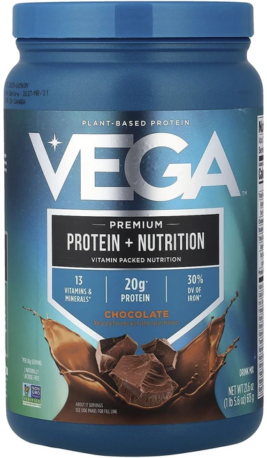 정말좋습니다 Vega 식물성 단백질 프리미엄 단백질 + 영양제 초콜릿 맛 613g(1lb 5.6oz) 빠르게배송해드릴게요, 1개 - 쿠팡