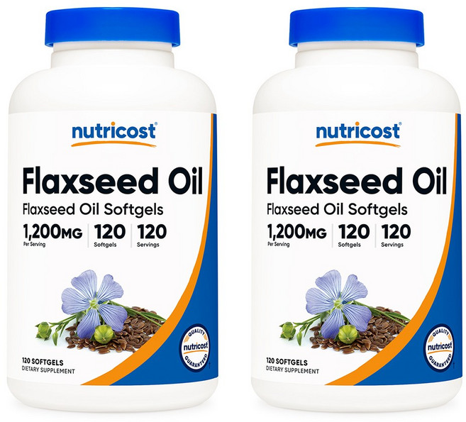 뉴트리코스트 아마씨유 1 200mg 120소프트젤, 2개, 120정