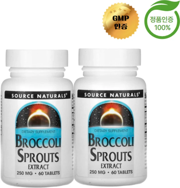 1+1 소스 내추럴스 브로콜리 새싹 추출물 500mg 60정, 2개 - 쿠팡