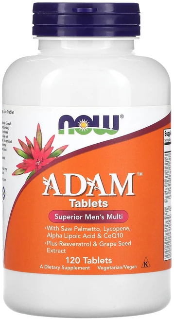 NOW Foods ADAM 슈페리어 맨스 멀티비타민 120정, 1개 - 쿠팡