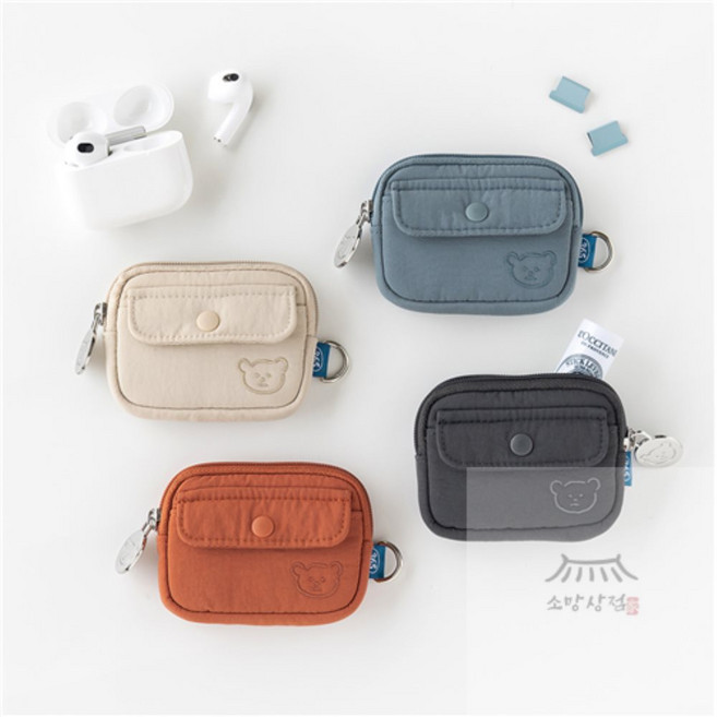 소망상점 로마네 365 포켓 에어팟 파우치, 스틸 블루