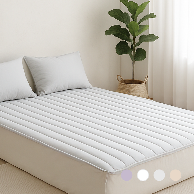 르몽스 먼지없는 알러지케어 침대패드 고정밴드형, 라이트그레이