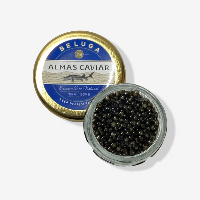 알마스캐비아 벨루가 캐비어 철갑상어알 캐비아 15g, 1개