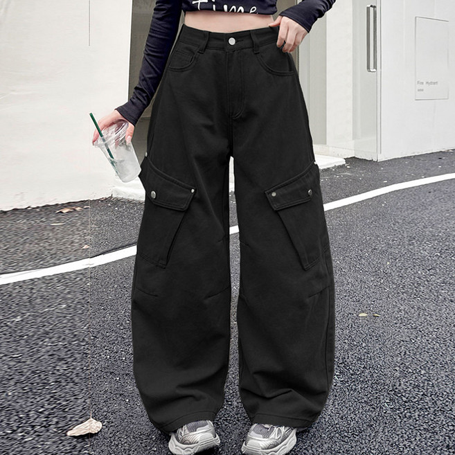 대박난박양 블랙 카고 벌룬핏 팬츠