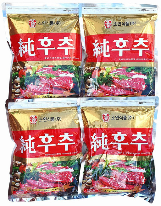 새마원 소연 순후추 100% 흑후추가루 1kg 업소용 후추가루, 4개