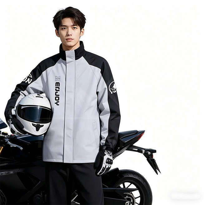 HLOMOM 男款防水雨衣雨褲套裝, 星宇橙