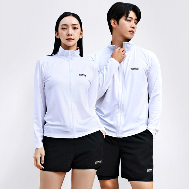 서프라이더 남녀 상하의 2장세트 하이넥집업 래쉬가드 체형커버 루즈핏 빅사이즈 ~3XL 까지/SURFRIDER