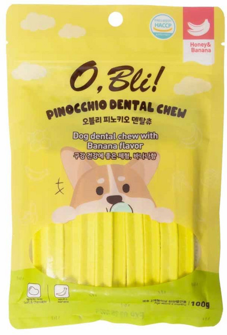 犬用軟式益生菌潔牙骨 100g, 蜂蜜+香甜香蕉, 1個