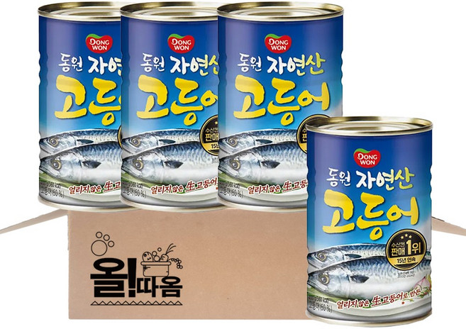 올따옴 동원 자연산 고등어, 400g, 4개