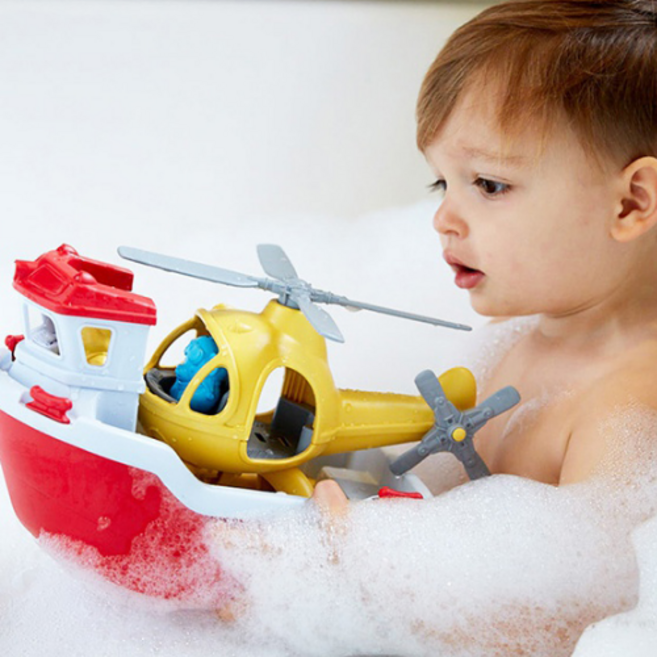 그린토이즈 구조보트&헬리콥터 유아 목욕 장난감, 1개