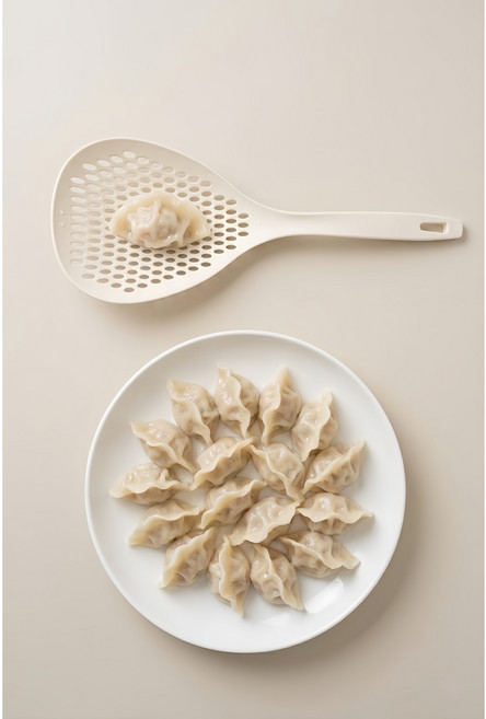 生活的樣子 - 白色耐熱加長柄水煮勺 撈麵撈餃子勺, 1個