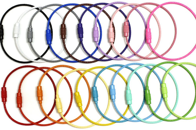 와이어링 키링 와이어 키체인 컬러 인형고리줄 20color, 민트, 1개