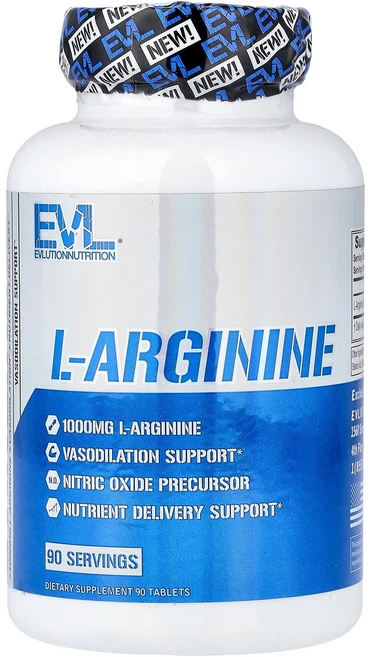 이블루션 Evlution Nutrition L-Arginine 1 g 90 Tablets, 1개 - 쿠팡